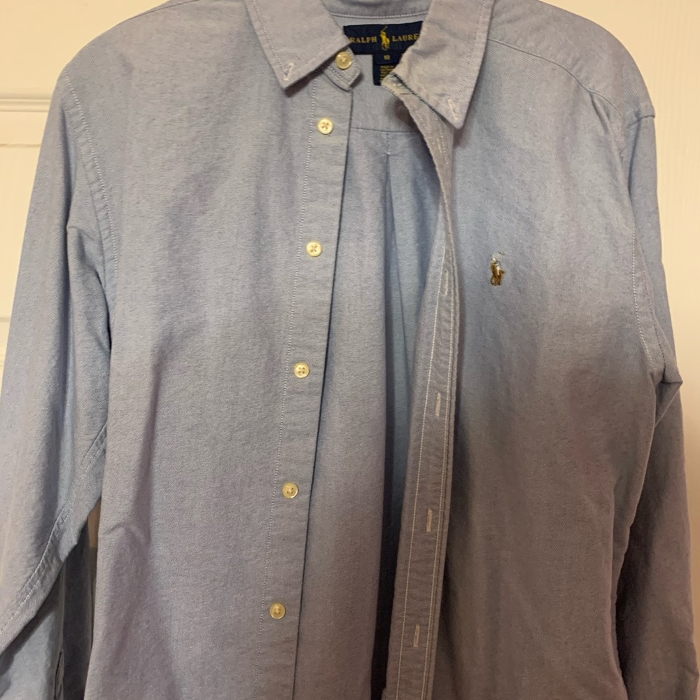 Blue polo long sleeve shirt